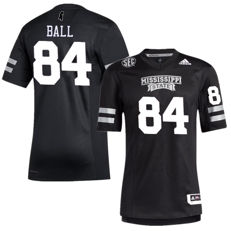 Men #84 Justin Ball Mississippi State Bulldogs College Football Jerseys Stitched-Black